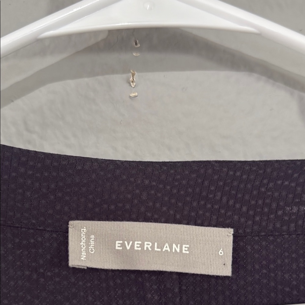 Everlane Black Wrap Dress belted button front midi Cuffed Sleeves cupro blouson - Picture 3 of 14